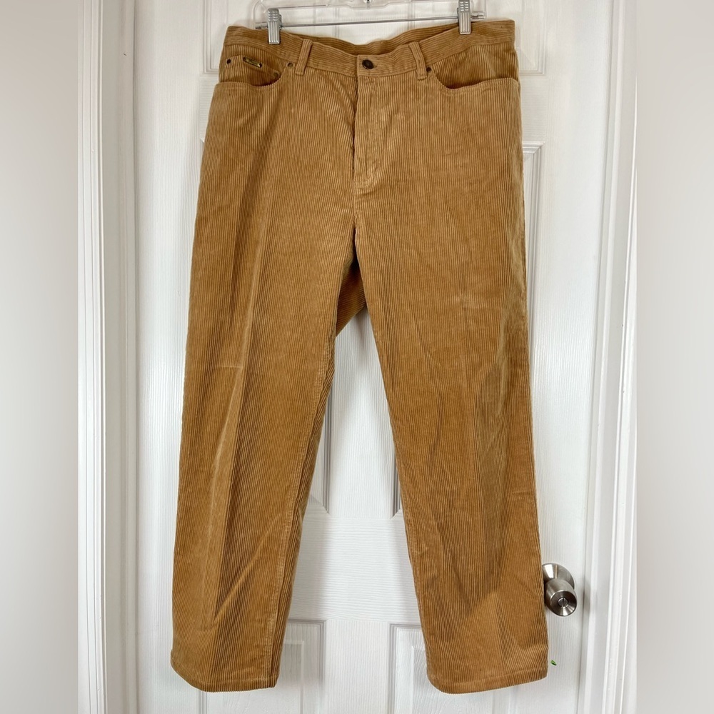 Lauren Ralph Lauren Tan Corduroy Straight Leg Pants Size 16